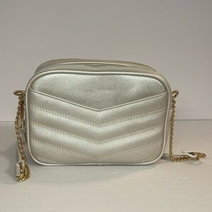 Save the Girls Quilted Metallic Crossbody Bag
